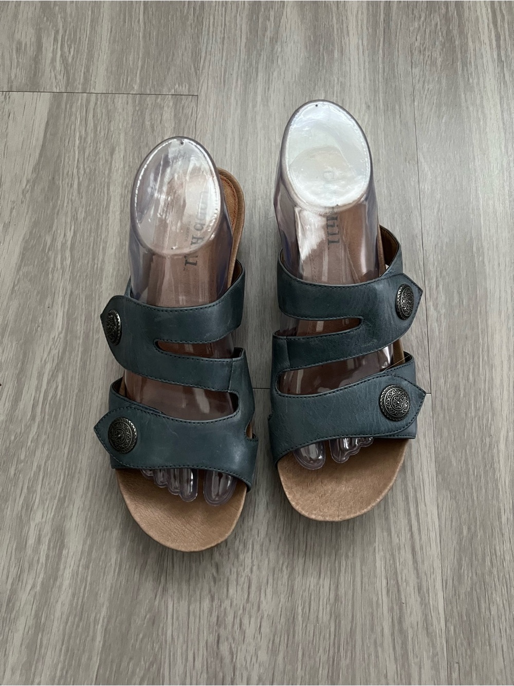 Cobb Hill Blue Leather Slide Sandals Comfort Slip On Shoes Women’s 8.5M